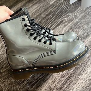 Dr marten’s iridescent gray boots